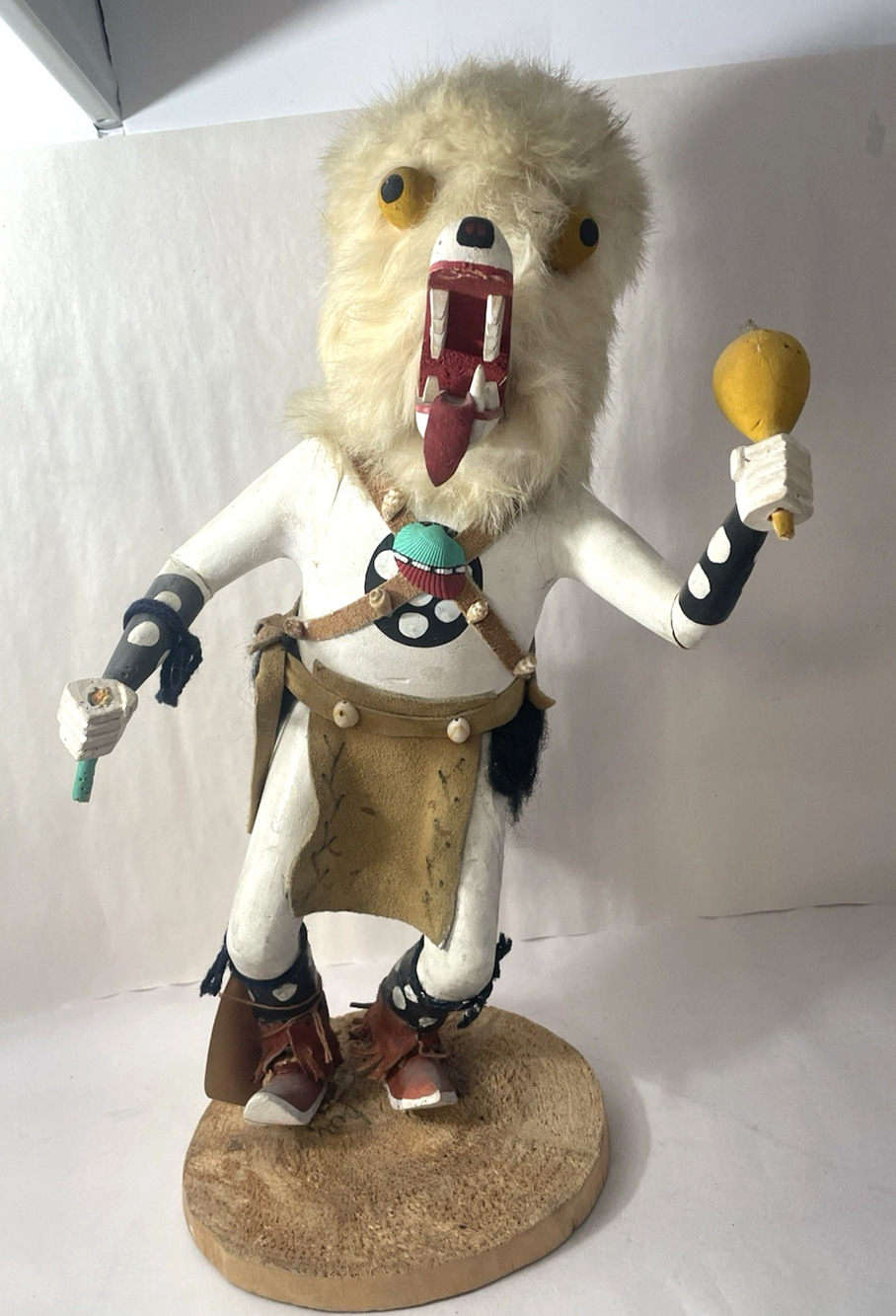 Vintage Kachina Doll Hand Carved Wood 16" Native American As Is